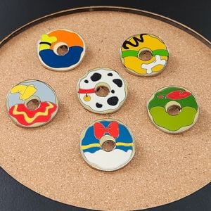 Disney Character Donut Enamel Pins - Set of 6